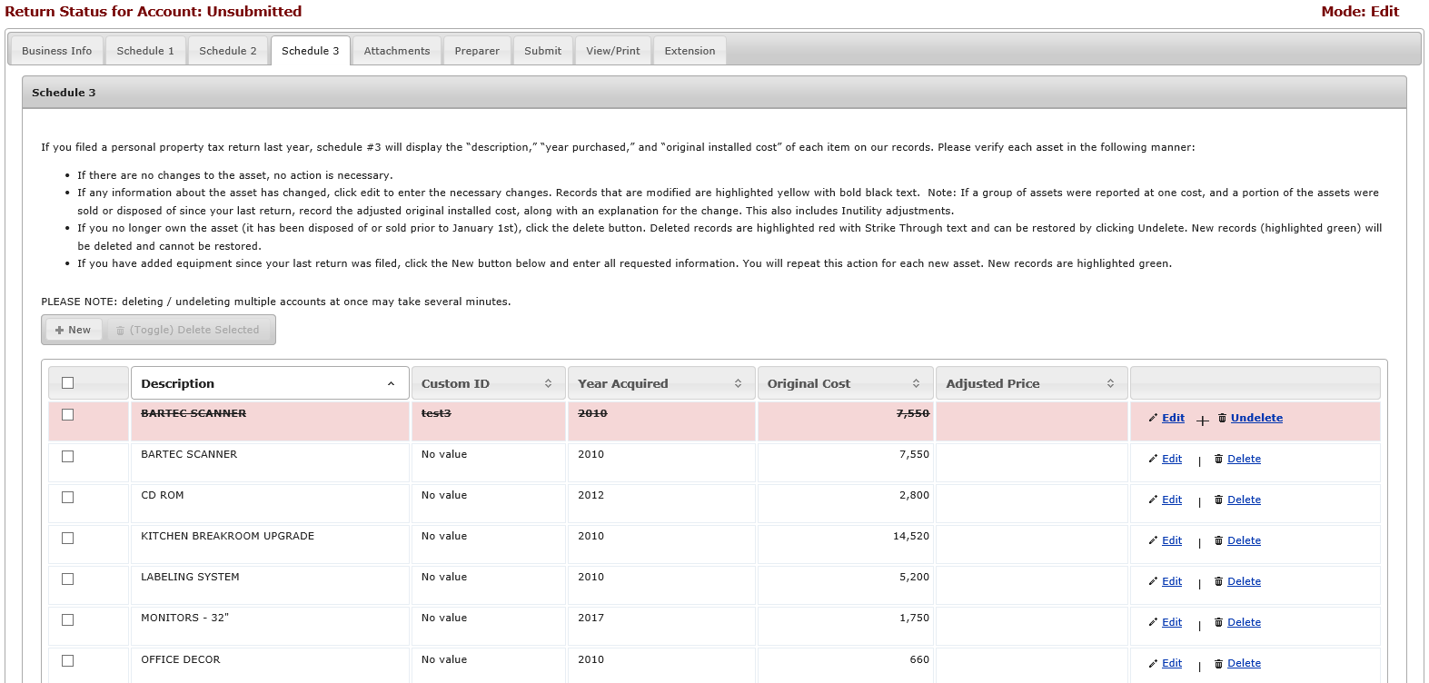 Schedule 3 Tab
