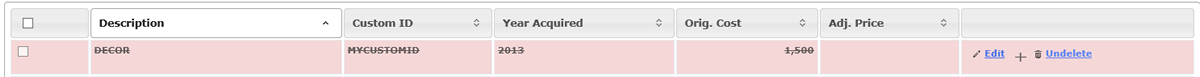 Deleted Schedule 3 Item with ability to undelete