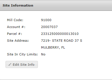 Site Information Read Only