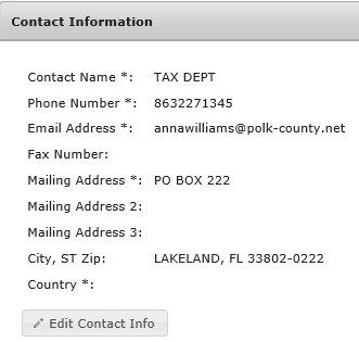 Contact Information Display Only
