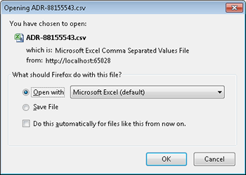 Firefox file download notice